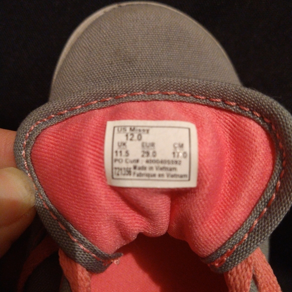 Girls Vans Grey/Pink Sneakers Size 11.5 - Picture 2 of 3